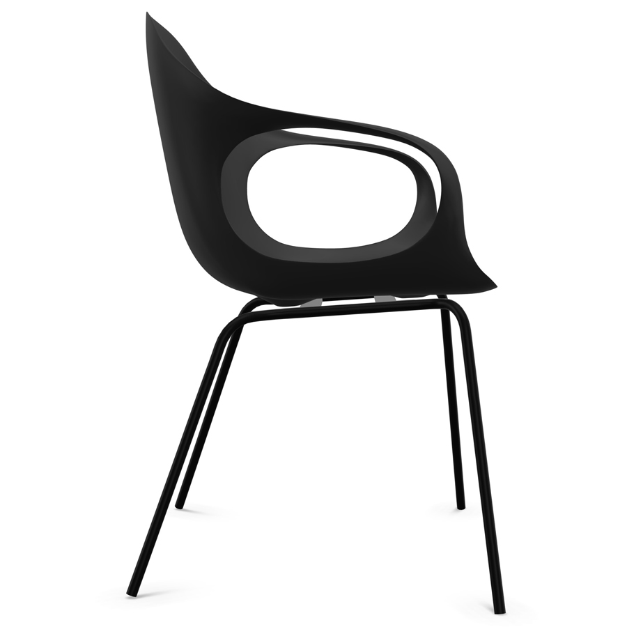 Kristalia Elephant schwarz Vierfußgestell - Seitenansicht