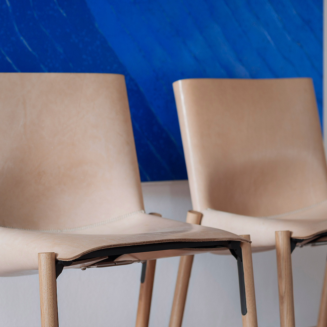 Kristalia Design Lederstuhl 1085 natur