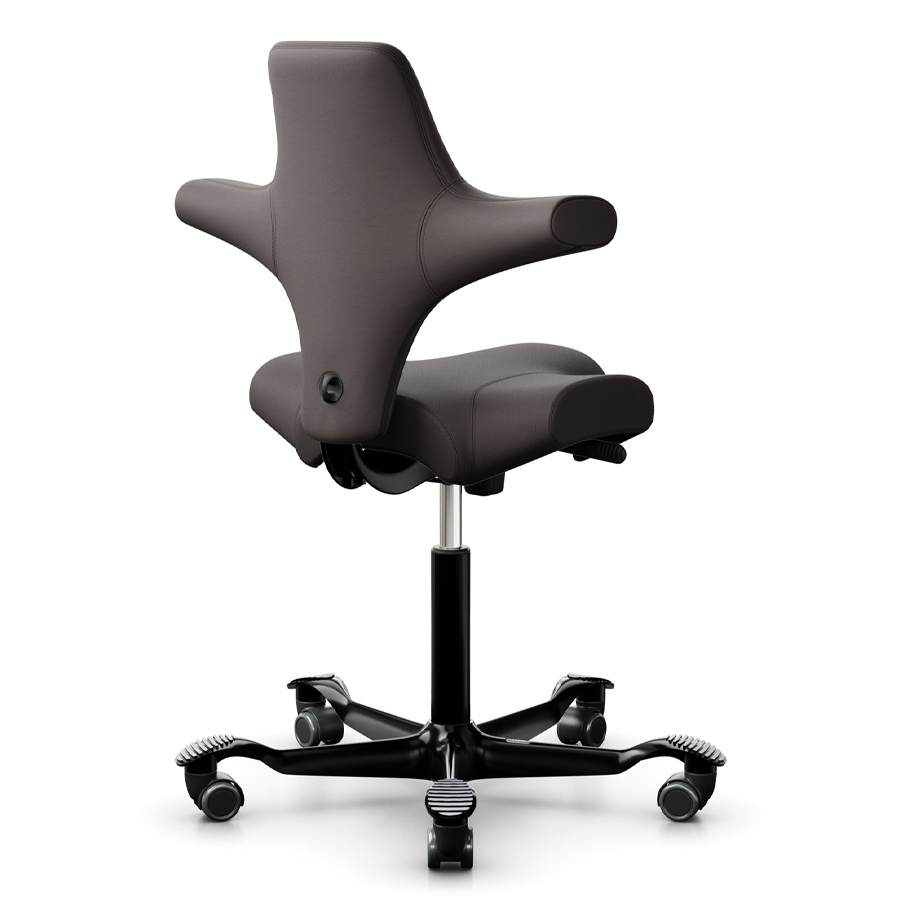 HAG CAPISCO 8106 Leder Elmosoft Dunkelbraun - Gestell schwarz - Rückseite