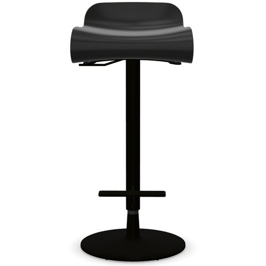 Kristalia BCN Barhocker höhenverstellbar schwarz Gestell schwarz lackiert