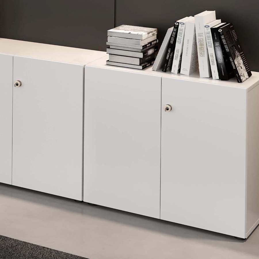 Aktenschrank STYLE mit Flügeltüren weiß - Größe 1 - 2 OH