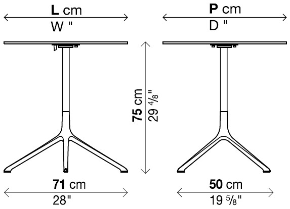 Abmessungen-Kristalia-Elephant-Bistrotisch