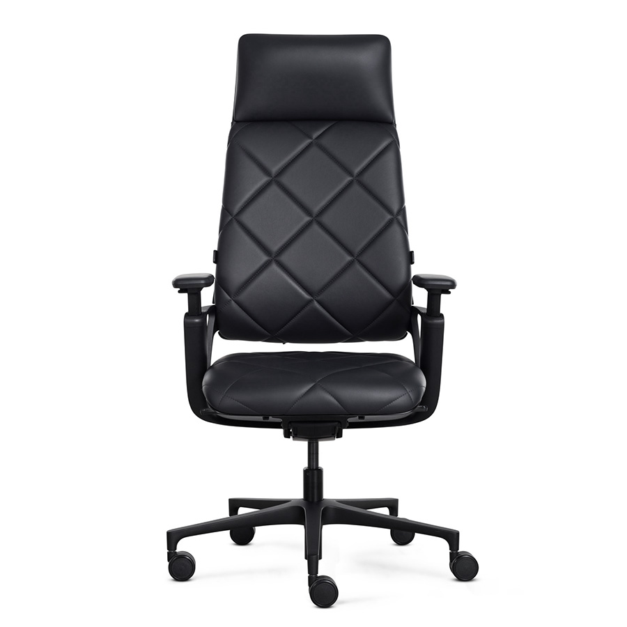 Klöber CONNEX2 (cnx95) - Bezug Premium Leder schwarz - mit Steppung - Ausführung schwarz