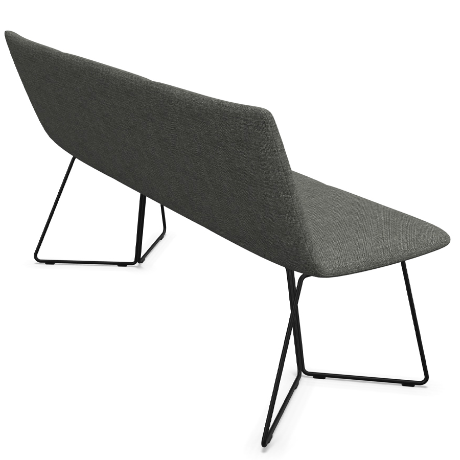 W. Schillig Chevalier Sitzbank mit Drahtrohrgestell matt schwarz - Rückansicht