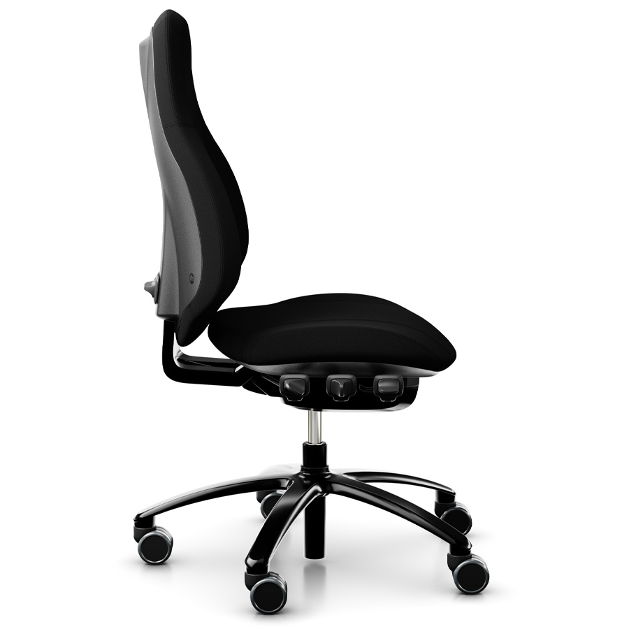 RH Mereo 220 mit hoher Rückenlehne - Stoff Xtreme schwarz - Seitenansicht