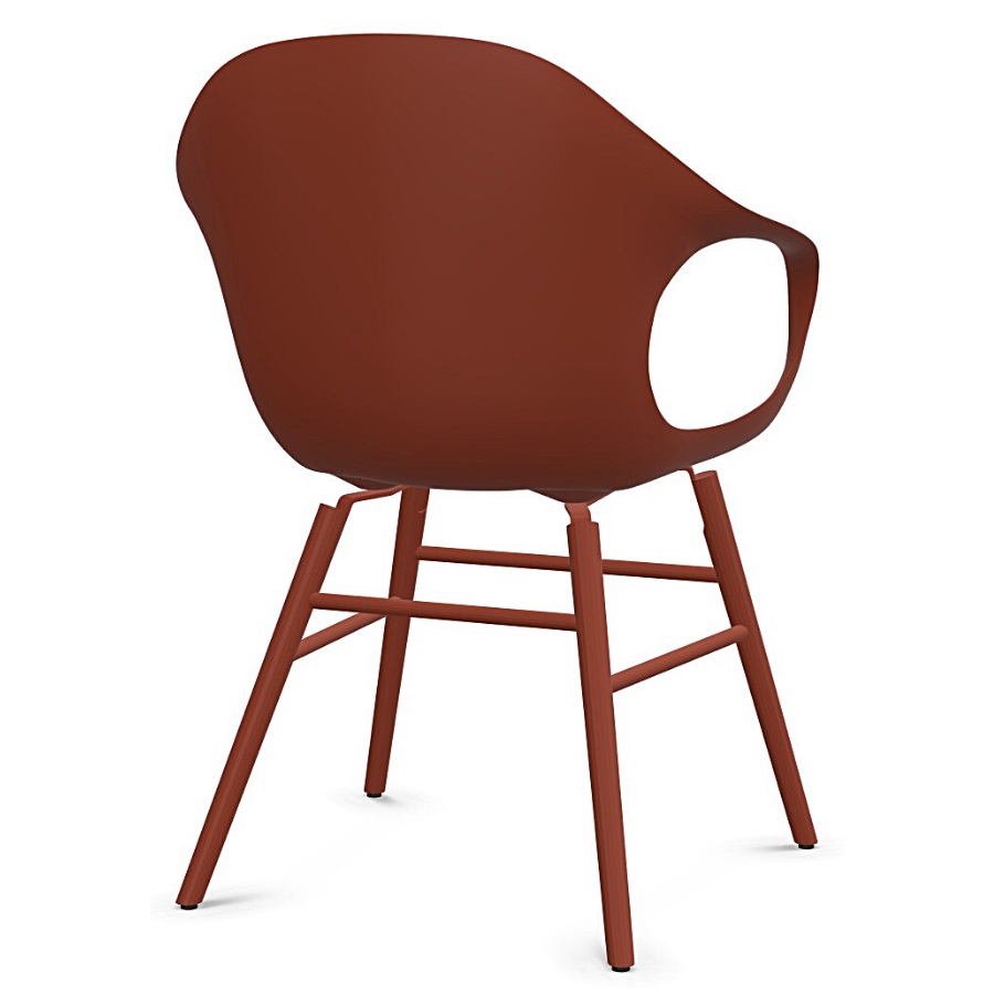 Kristalia ELEPHANT Stuhl mit Holzgestell terracotta Sitzschale terracotta - Rückansicht