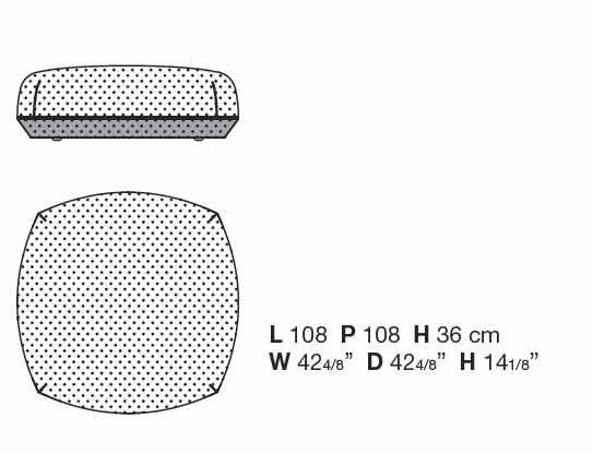 Kristalia Brioni Pouf groß Abmessungen