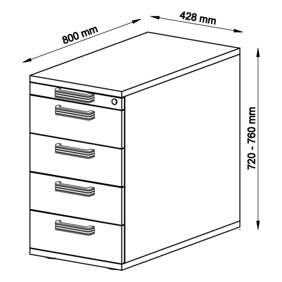 RWH Rollcontainer TOWER - Maße