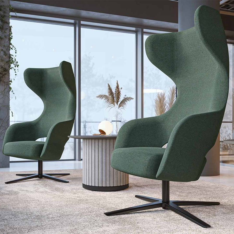 narbutas Sandie Loungesessel mit Fußkreuz in Schwarz Beispielbild