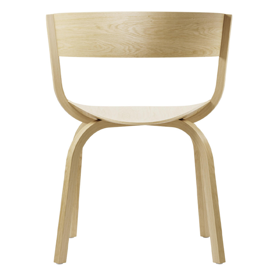 THONET 404 F Holzstuhl mit Armlehnen - Eiche klar lackiert - Rückansicht