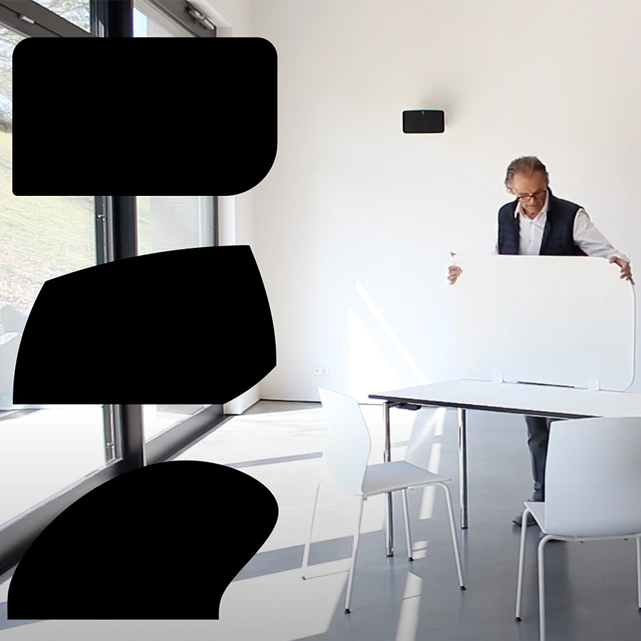 Rosconi T2 Tisch-Trennwand - Vollkernplatte - Montage