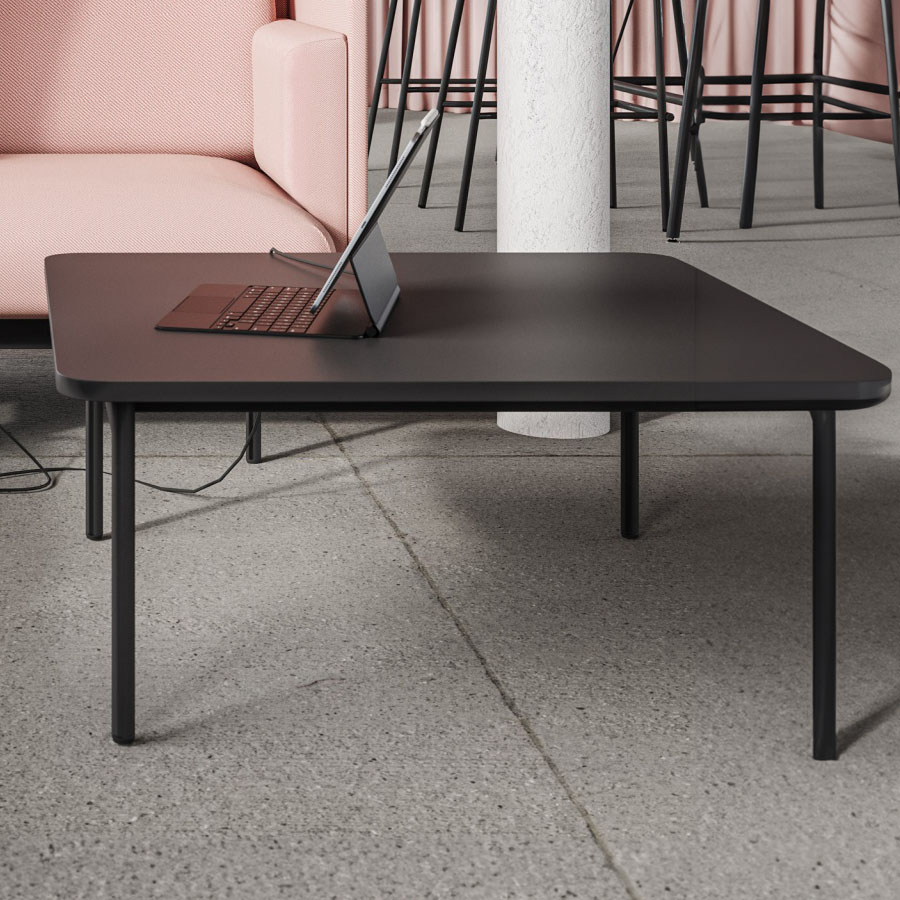 Bejot Fora FR TB65 Beistelltisch Tischplatte U999 schwarz, Gestell schwarz