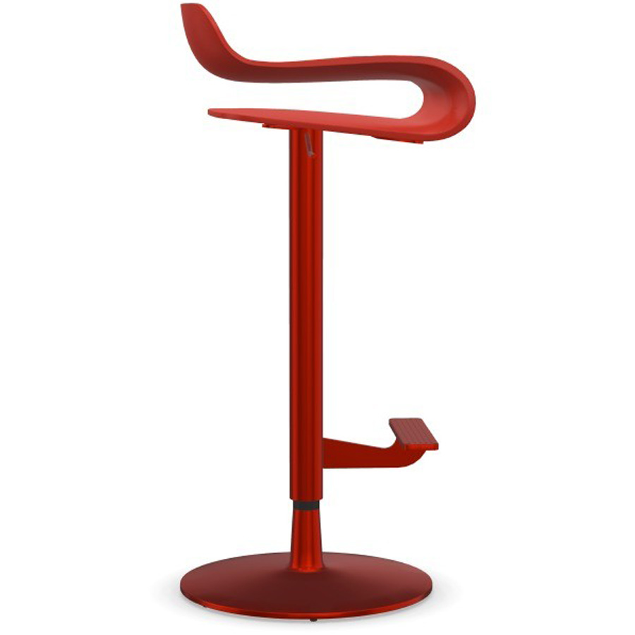 Kristalia BCN Barhocker korallenrot höhenverstellbar Gestell lackiert