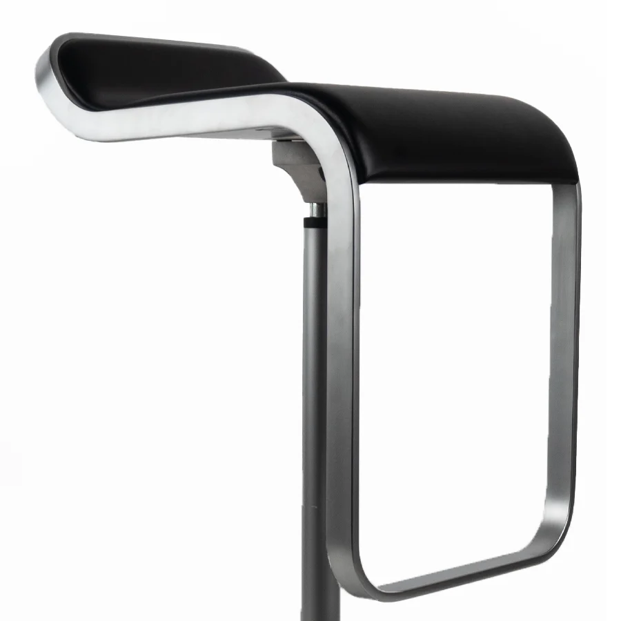 lapalma LEM S80 Barhocker 66-79 cm Leder Schwarz Gestell chrom - Nahaufnahme