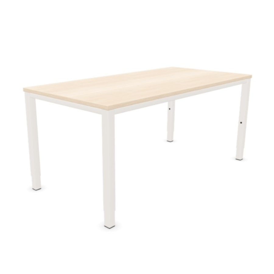 Sinac Tischplatte Akazie Nachb. Gestell Weiß