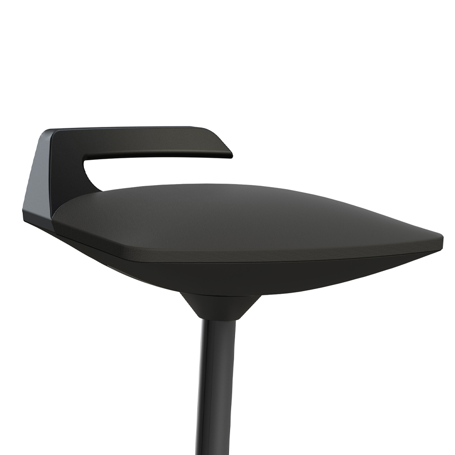 Aeris Muvman Stehhilfe Kunstleder schwarz - Gestell schwarz - Nahaufnahme