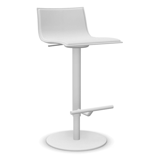 lapalma THIN Barhocker - Leder weiß - Gestell weiß