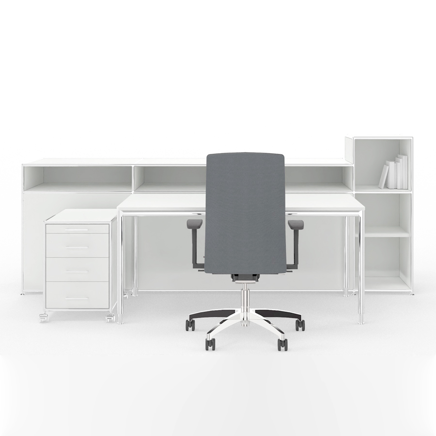 Bosse Modul Space Empfangstheke 4 weiß von hinten