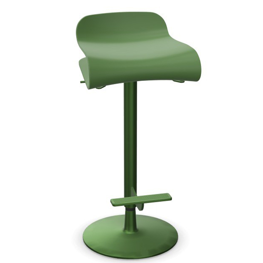 Kristalia BCN Barhocker höhenverstellbar Gestell grasgrün lackiert