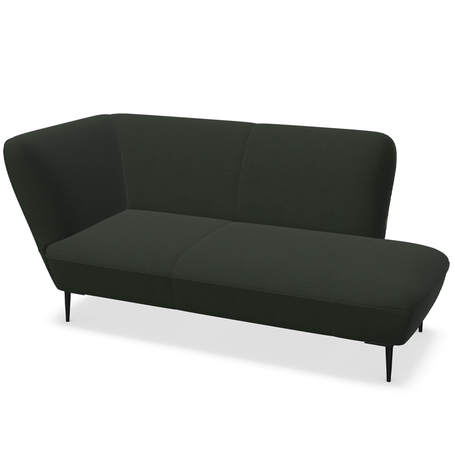 W. Schillig Chaiselounge Ella mit Metallfüßen - moosgrün - Seitenteil links