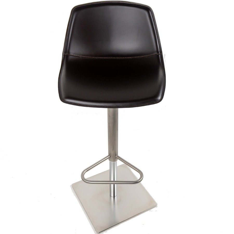 lapalma MIUNN S104 Barhocker Schale Leder dunkelbraun