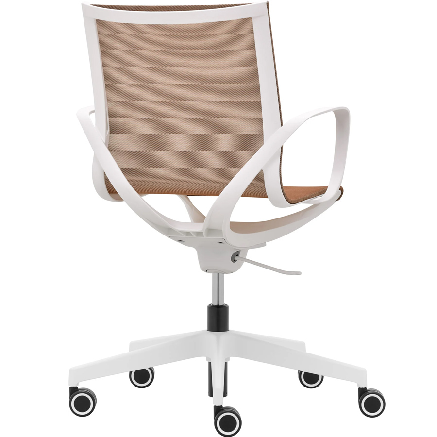 Rim Zero G Gestell weiß, mit Armlehnen, Stoff 442, Fußkreuz weiß, Ringe an den Rollen weiß