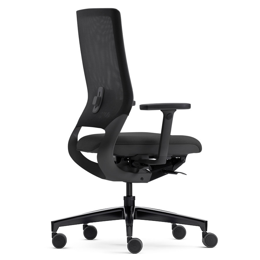 Klöber Mera 84 schwarz mit Netzrücken - Alu-Fußkreuz