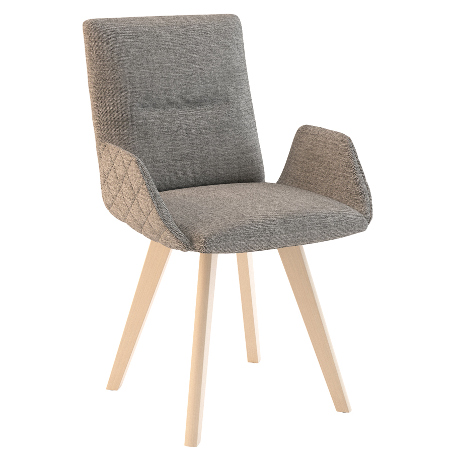 W. Schillig Chevalier Stuhl mit Armlehnen und Holzgestell