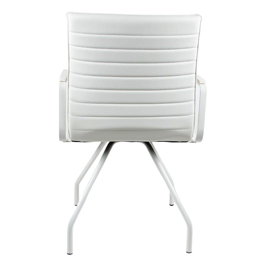 Bejot Orte 3DH 250 - mit Armlehnen - Bezug Kunstleder Keimo weiß - Gestell RAL 9010 - Rückseite