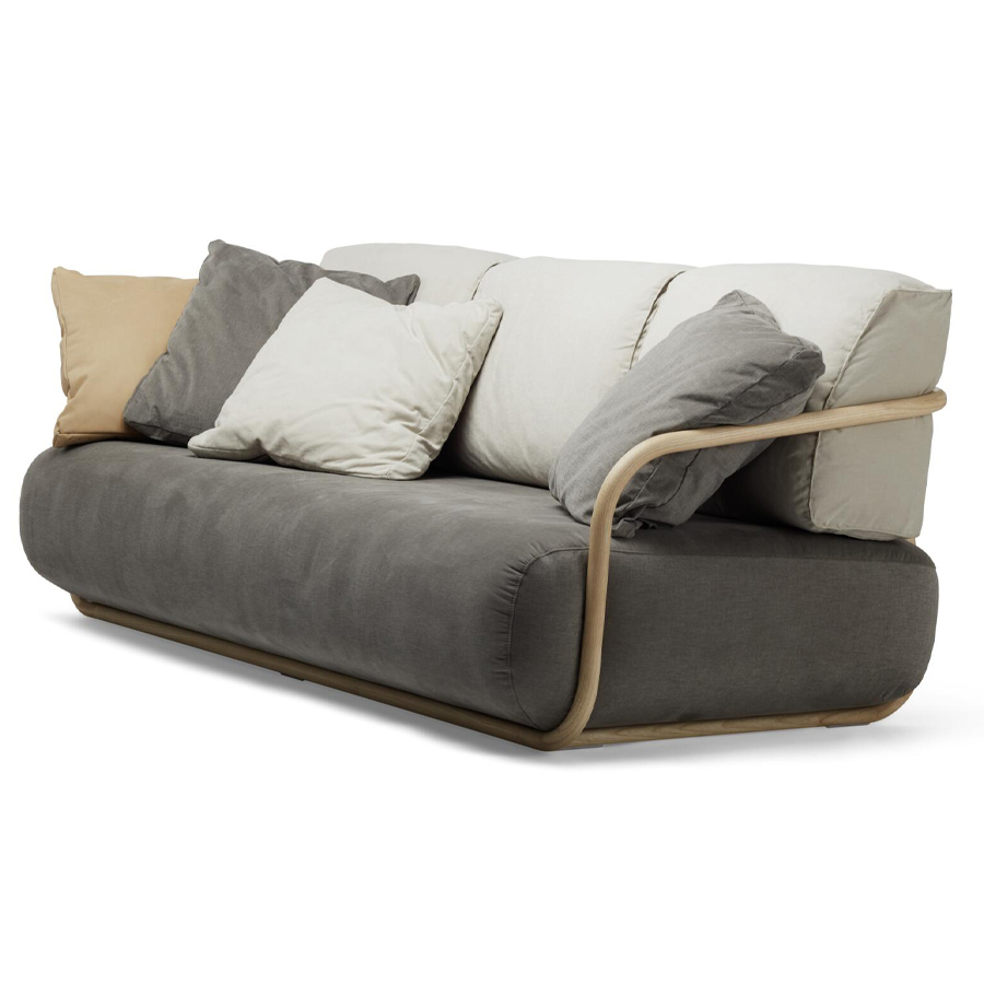 THONET 2002 Bugholzsofa mit Armlehnen - Ausführung Stoff