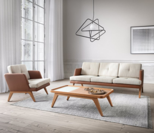 LD Seating Puto Freischwinger Flachpolster schwarz vom hinten        