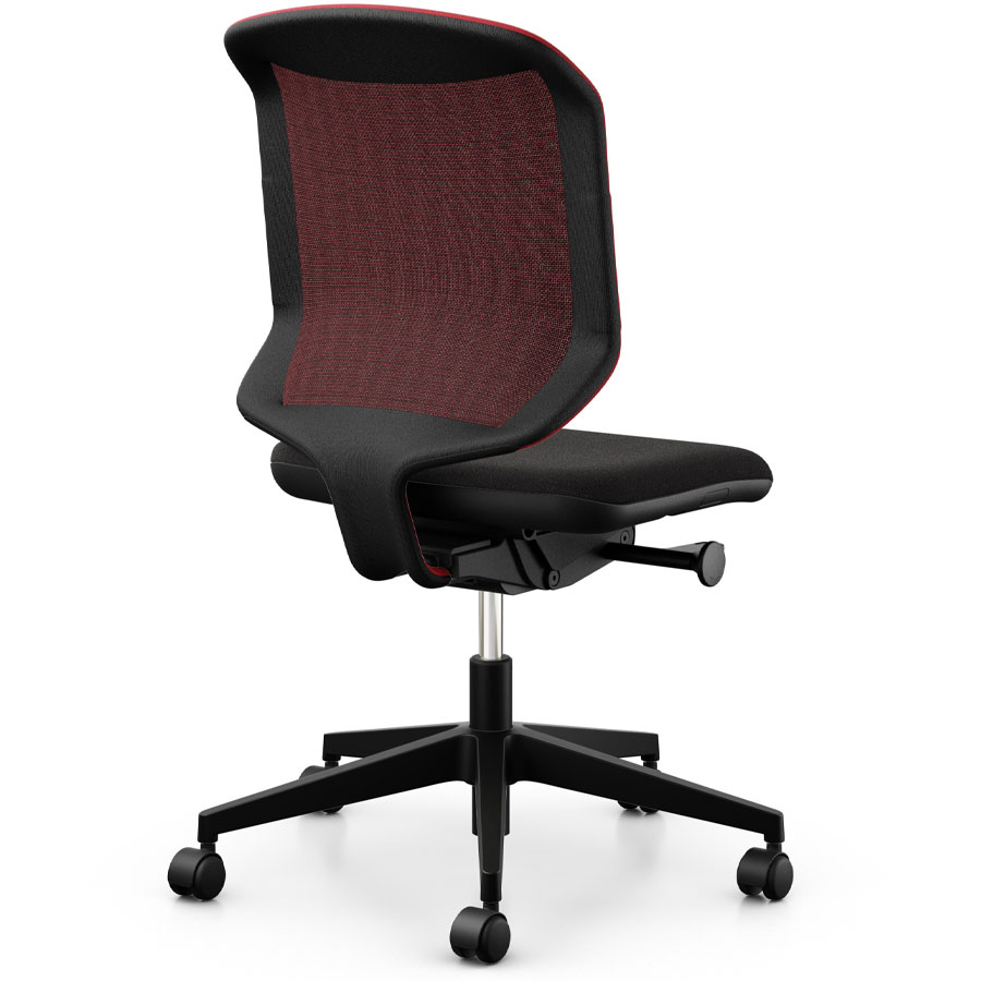 Giroflex 434-3019 rot mit Kunststoff-Fußkreuz - Rückansicht