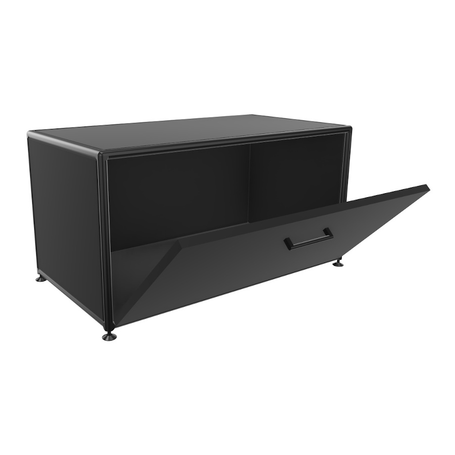 Bosse Lowboard 1 OH Black Edition Breite 80 cm in Schwarz mit Klappe offen