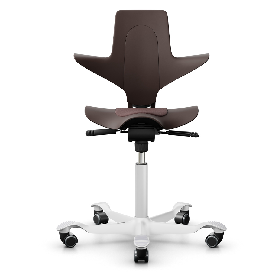 HAG CAPISCO PULS 8010 braun mit Stoff Select chestnut - Gestell weiß - Frontansicht