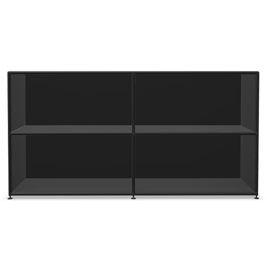 Bosse Regal Black Edition Höhe 2 OH Breite 160 cm in Melamin Schwarz