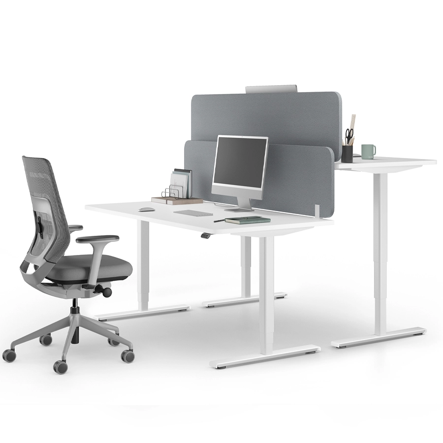 fm FOURACTION 133 Schreibtisch | Gestell weiß | Platte weiß | Beispielbild