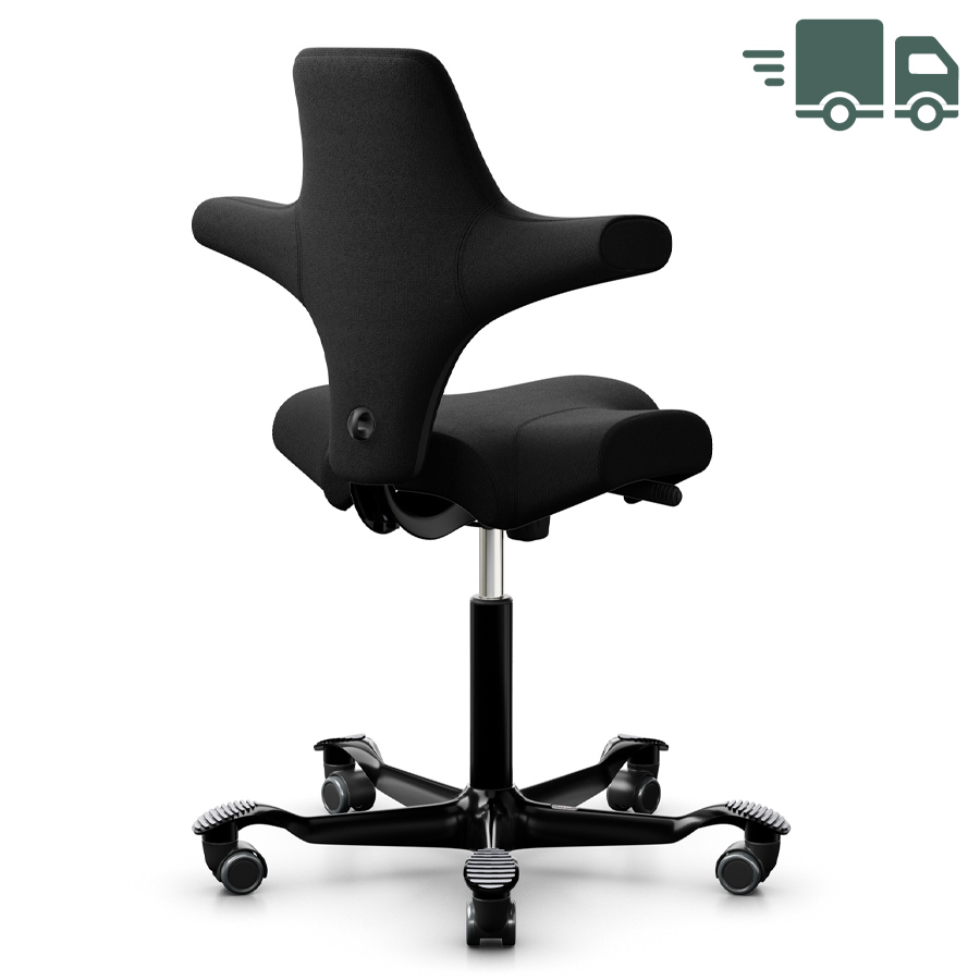 HAG CAPISCO 8106 Stoff Cura schwarz mit Sattelsitz - Gestell schwarz