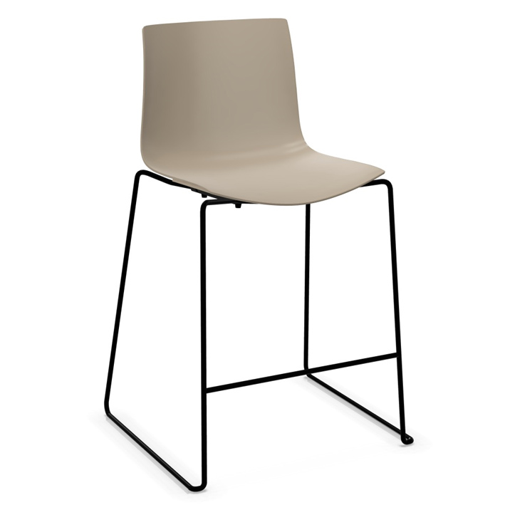 arper catifa 46 0474 Barhocker niedrig rauchgrau schwarz