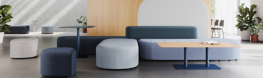 Profim-Revo-Besprechungsinsel-T-Form-blau-Banner