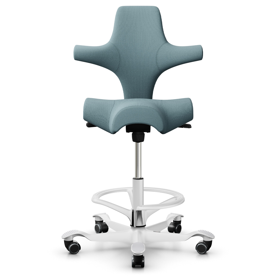 HAG Capisco 8106 Stehhilfe mit Fußring - Bezug Select 67098 - Gestell und Fußring weiß