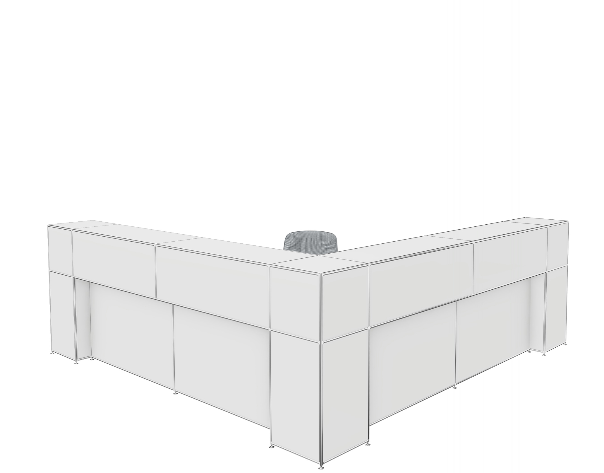 Bosse Modul Space Empfangstheke 7 von hintenBosse Modul Space Empfangstheke 7 weiß