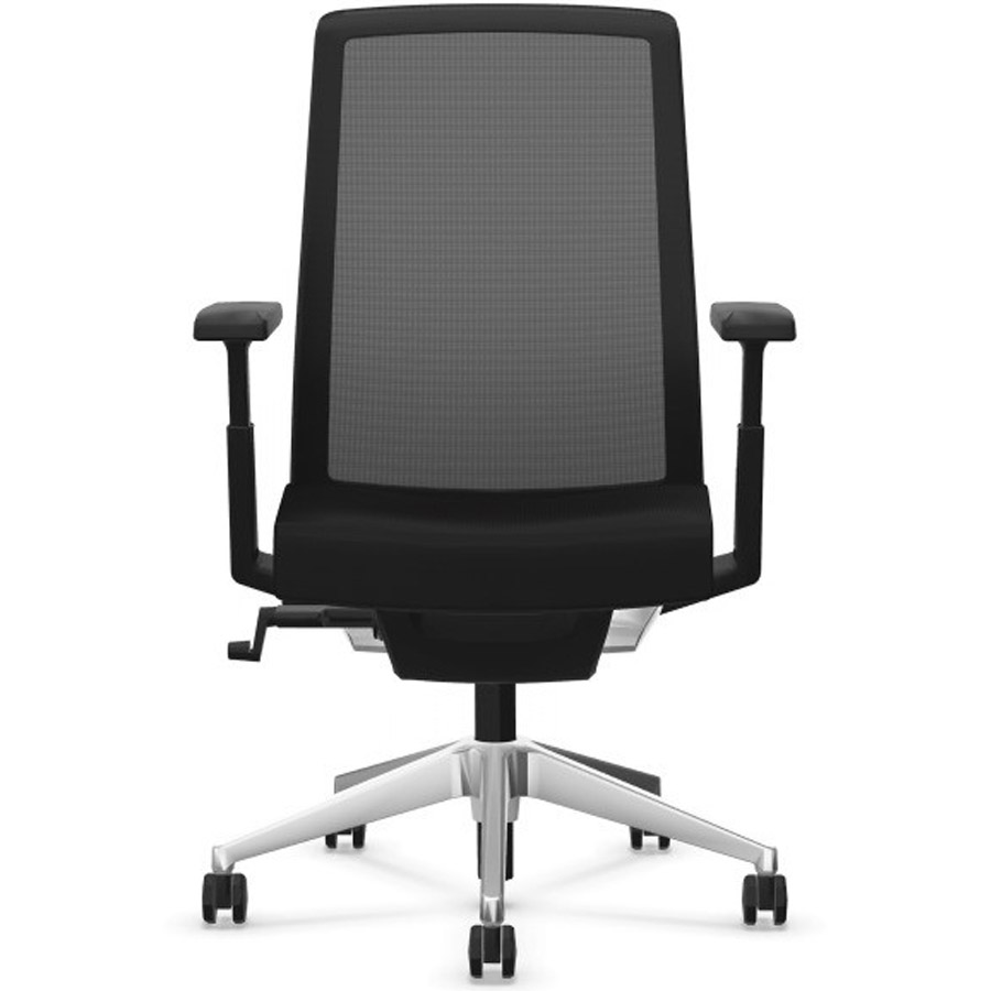 HAWORTH Very (Comfort 62) schwarz mit Netzrücken mit Gestell Alu glanz poliert