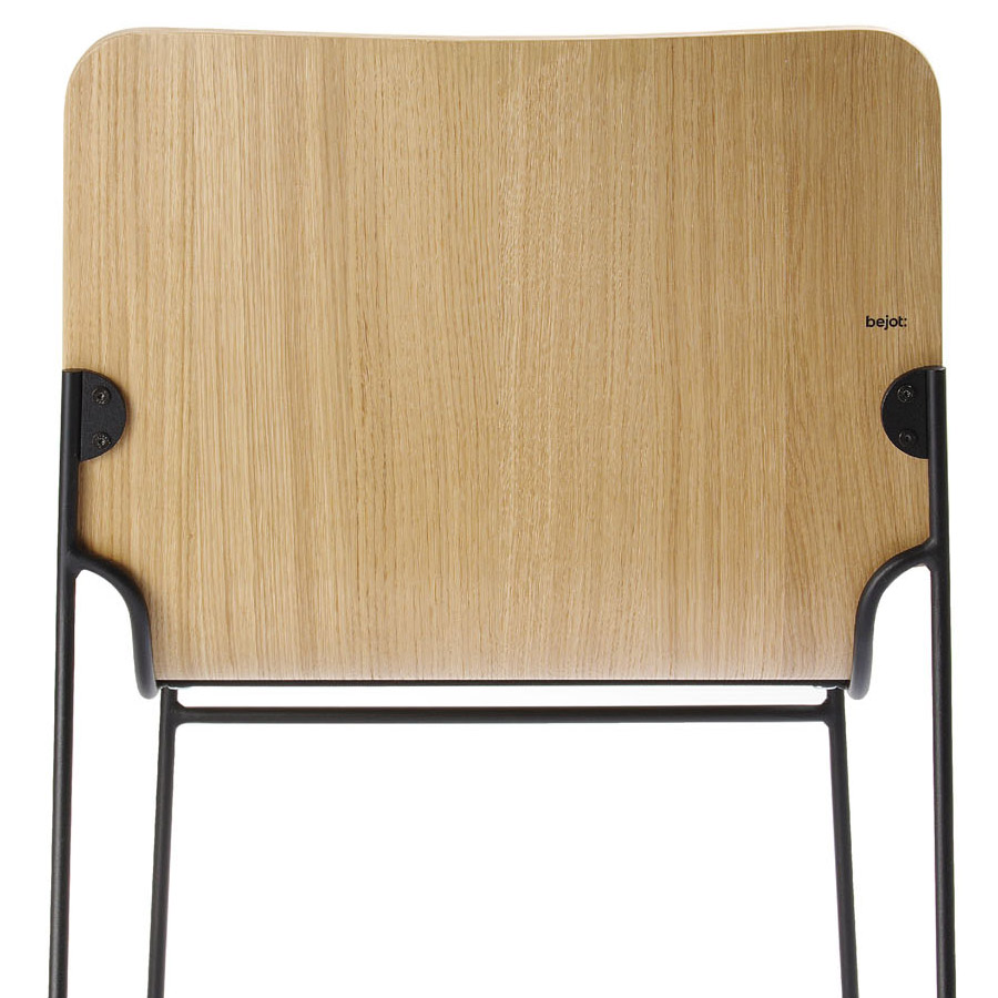 Bejot Wei WE 271 Kufenstuhl Sitzfläche Eiche natur ONB, Gestell schwarz