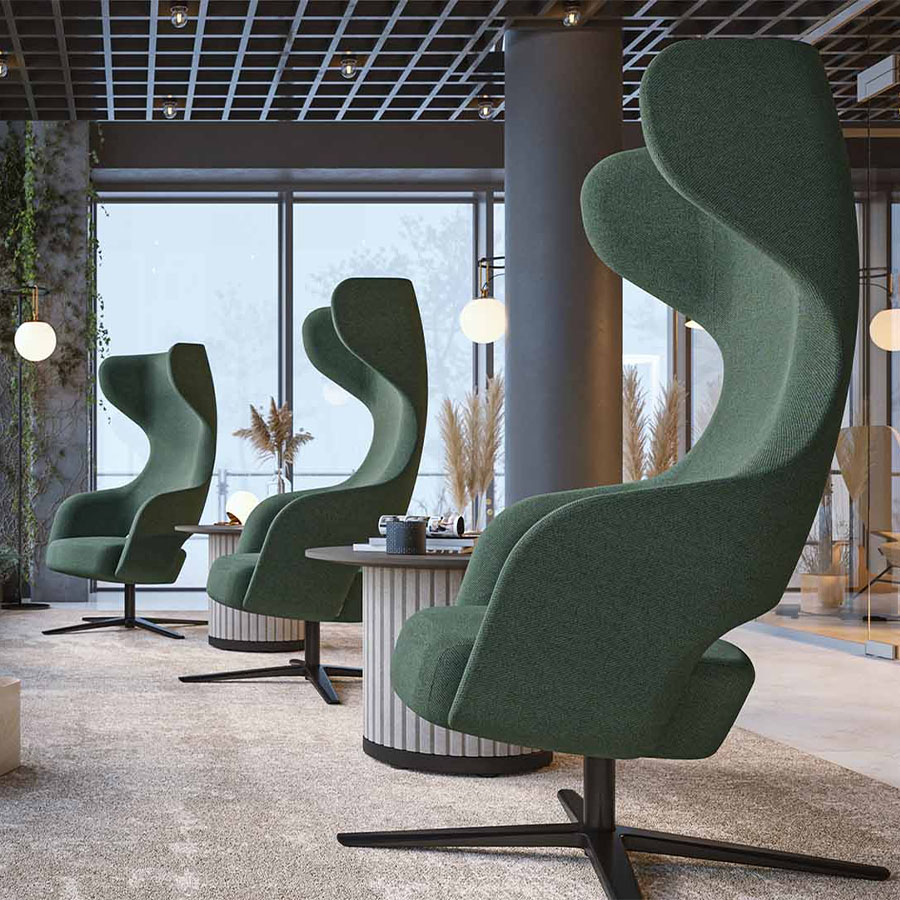 narbutas Sandie Loungesessel mit Fußkreuz in Schwarz Beispielbild