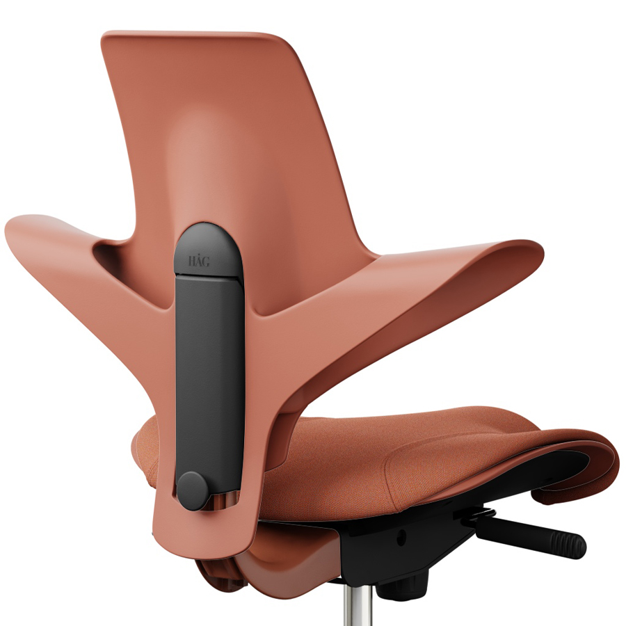 HAG Capisco Puls 8020 | Schale Rosehip | Bezug Capture Coral | Nahaufnahme Rückseite