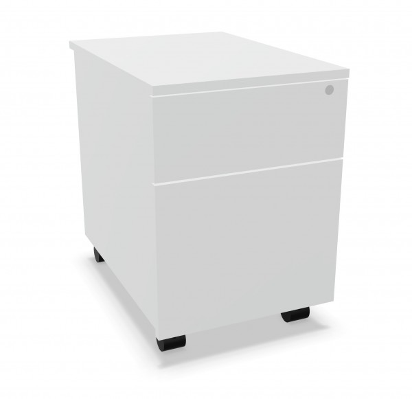 mdd Rollcontainer grifflos mit Hängeregistratur - aluminium