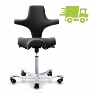 HAG Capisco 8106 Leder schwarz mit Gestell silbergrau HAG Capisco 8106 Leder schwarz mit Gestell silbergrau