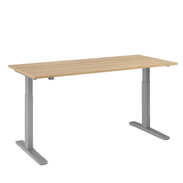 RWH Action Schreibtisch elektrisch verstellbar - Eiche hell-silber - Breite 180 cm
