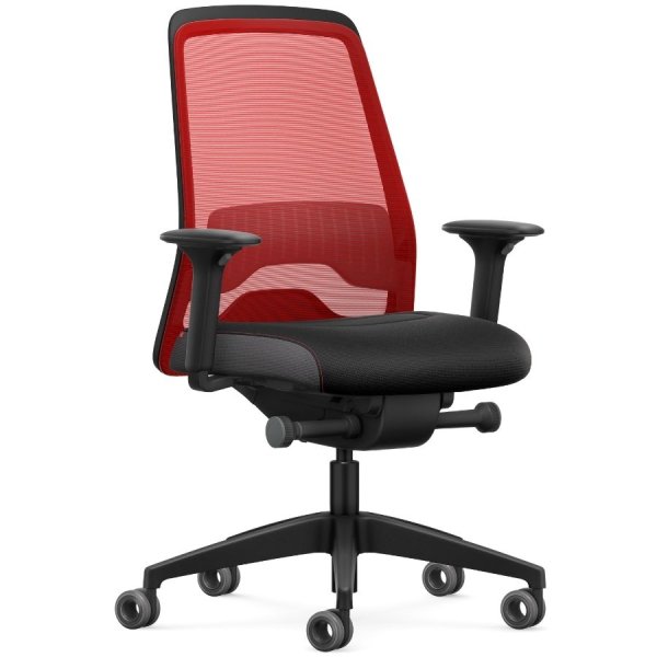 Interstuhl EVERY ACTIVE Edition Bürostuhl mit Netzrücken rot - Sitzfläche M günstig online kaufen