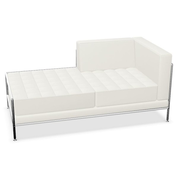 Bosse Modul Space haiselongue mit rechter Armlehne in Leder Weiß